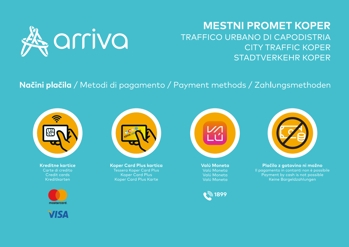 Group Arriva Slovenia primarily provides a safe, secure and smooth public transport in the area of municipality Koper and the surrounding settlements. Our wish and our goal is to ensure that the buses will become the best alternative to personal car.