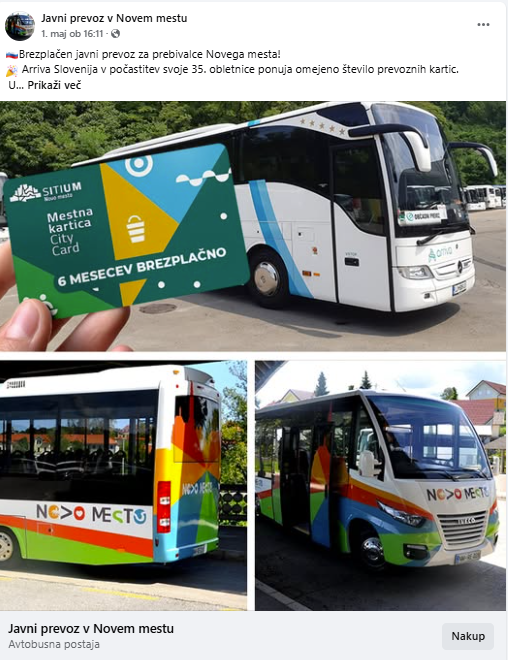 Zaznali smo lažno Facebook objavo, ki trdi, da Arriva Slovenija ob 35. obletnici ponuja 500 edinstvenih kartic za 6-mesečni brezplačni prevoz v Novem mestu za 1,99 €. Objava vsebuje povezavo do lažne spletne strani (npr. toneap.com), ki ni povezana z Arrivo ali z uradnim sistemom IJPP.