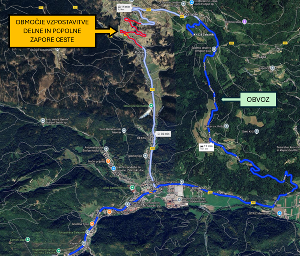 Obveščamo vas, da bosta zaradi sanacije voziščne konstrukcije na odseku državne ceste R3-635/1122 Lipnica – Kropa – Rudno, od km 14,055 do km 15,055, pri Dražgošah, vzpostavljeni delna in popolna zapore ceste: