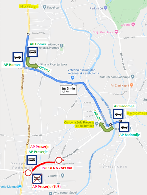 Obveščamo vas, da bo 12. 12. 2019 popolna zapora Pelechove ceste  v Preserjah pri Radomljah.