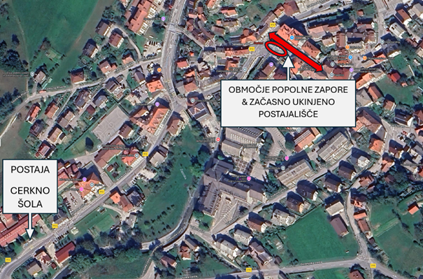 Obveščamo vas, da bo zaradi prireditve »Laufarija 2026« uvedena POPOLNA zapora naslednjih ulic in trgov v Cerknem:
