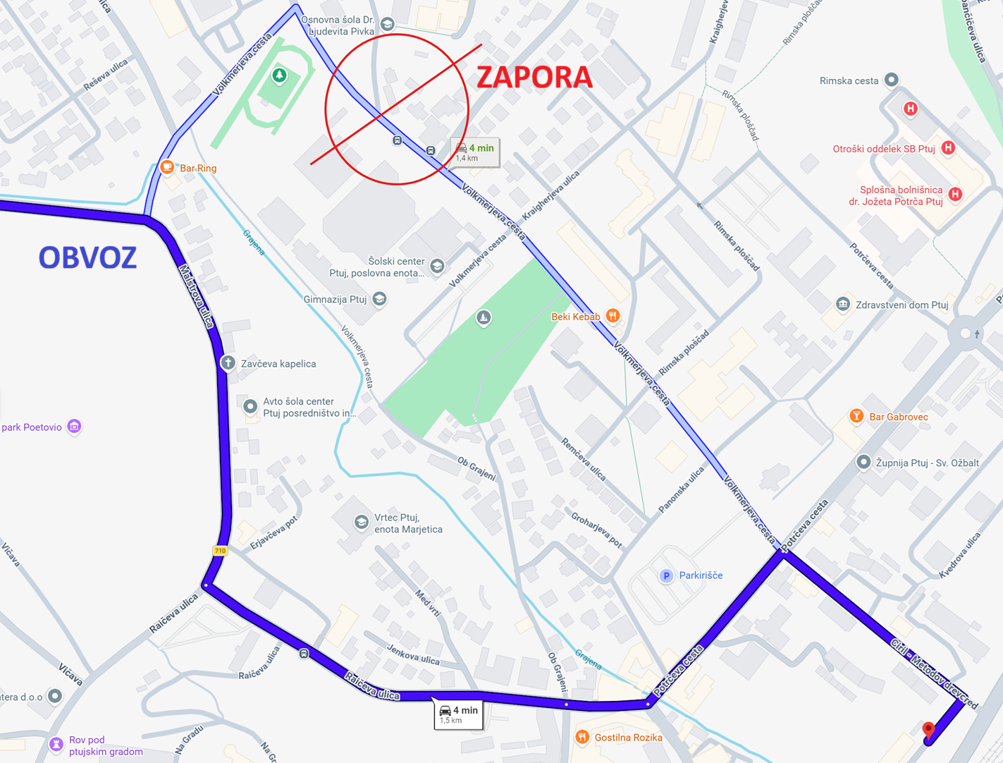 Začasna ukinitev avtobusnega postajališča Ptuj SŠC 2 image